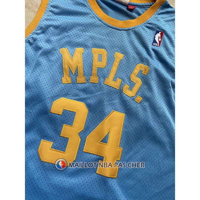 Maillot Los Angeles Lakers Shaquille O'neal NO 34 Mitchell & Ness 2001-02 Bleu